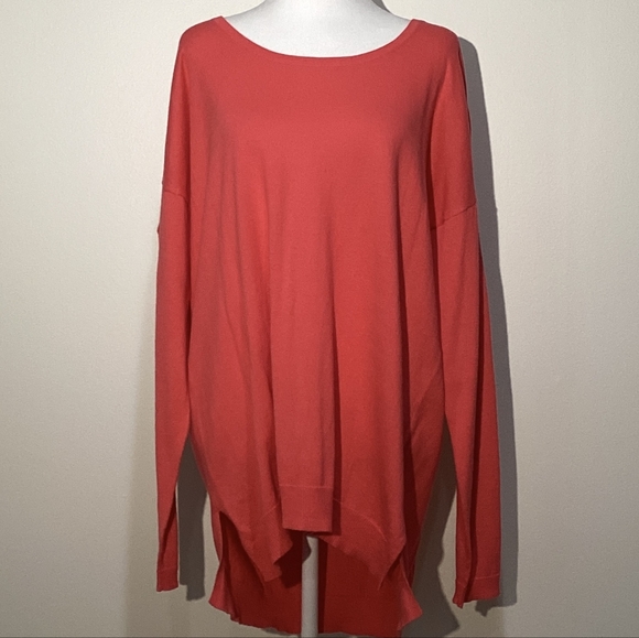 Lane Bryant Sweaters - Lane Bryant Women's Orange Long Sleeves Scoop Neck 100% Cotton Sweater